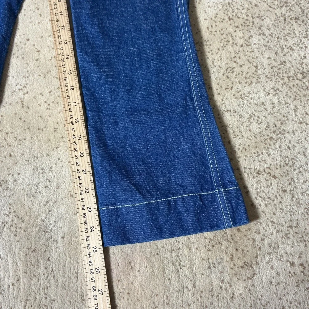 Tory Burch Minimalist‎ Straight Leg Contrast Stitch Indigo Denim Jeans Size 25